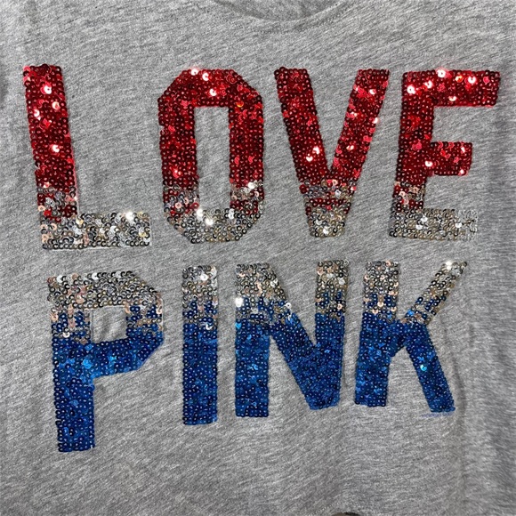 PINK Tank Top XS Gray Blue LOVE PINK - Picture 2 of 6